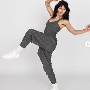 Imbodhi Herrinbone Gray Rare Sleeveless Jumpsuit L Bodhi